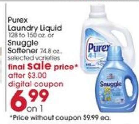 Purex Laundry Liquid or Snuggle Softener