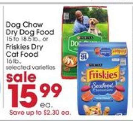 Dog Chow Dry Dog Food or Friskies Dry Cat Food