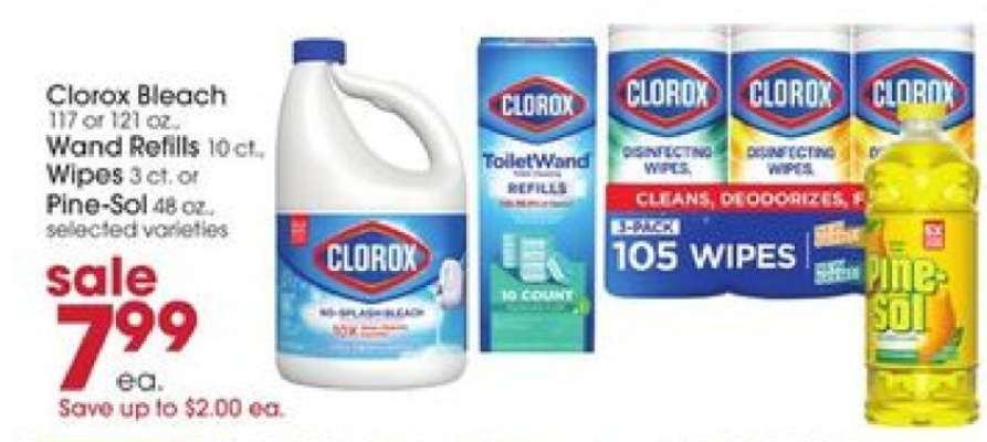 Clorox Bleach, Wand Refills, Wipes, or Pine-Sol