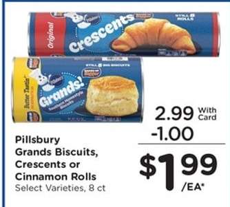 Pillsbury Grands Biscuits, Crescents or Cinnamon Rolls