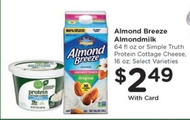 Almond Breeze Almondmilk or Simple Truth Protein Cottage Cheese