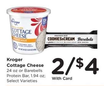 Kroger Cottage Cheese or Barebells Protein Bar