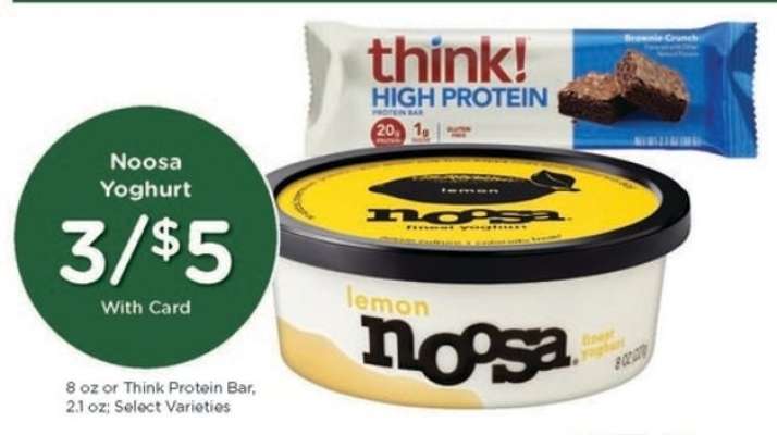 Noosa Yoghurt or Think Protein Bar