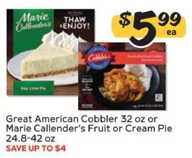 Great American Cobbler or Marie Callender's Pie