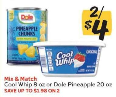 Cool Whip 8 oz or Dole Pineapple 20 oz