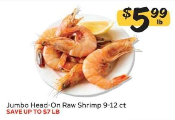 Jumbo Head-On Raw Shrimp
