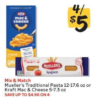 Mueller's Traditional Pasta or Kraft Mac & Cheese