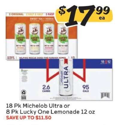 Michelob Ultra or Lucky One Lemonade