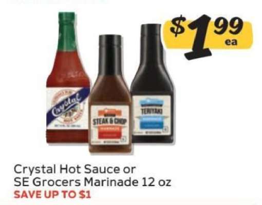 Crystal Hot Sauce or SE Grocers Marinade