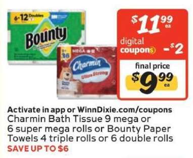 Charmin Bath Tissue or Bounty Paper Towels