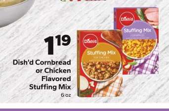 Dish'd Cornbread or Chicken Flavored Stuffing Mix