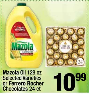 Mazola Oil 128 oz or Ferrero Rocher Chocolates 24 ct