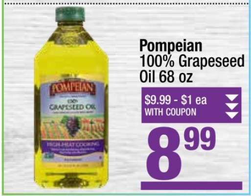 Pompeian 100% Grapeseed Oil 68 oz