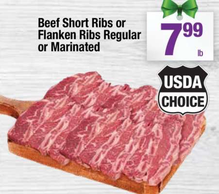 Beef Short Ribs or Flanken Ribs