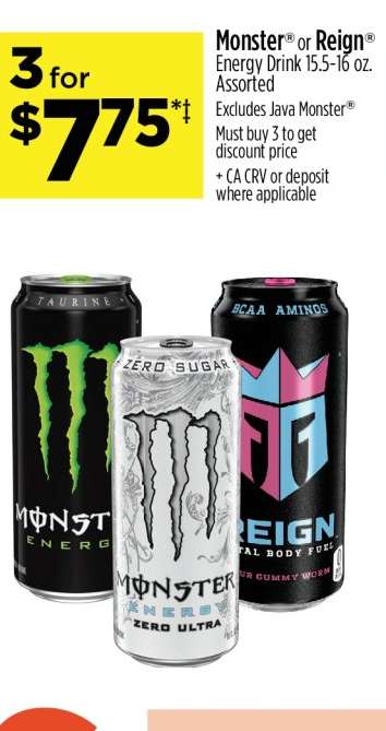 Monster or Reign Energy Drink