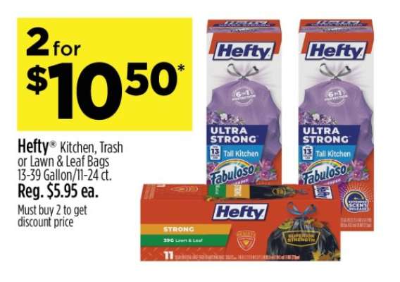Hefty Kitchen, Trash or Lawn & Leaf Bags
