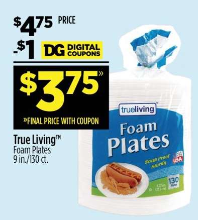 True Living™ Foam Plates