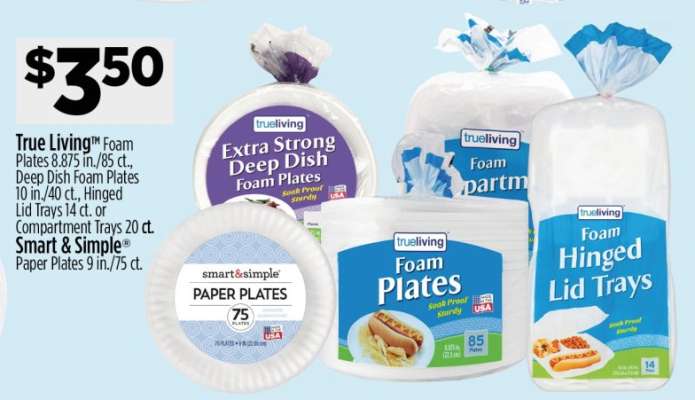 True Living Foam Plates