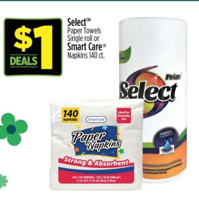 Select Paper Towels or Smart Care Napkins