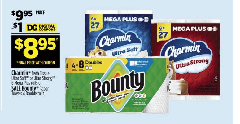 Charmin Bath Tissue or Bounty Paper Towels