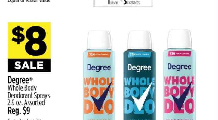 Degree Whole Body Deodorant Sprays