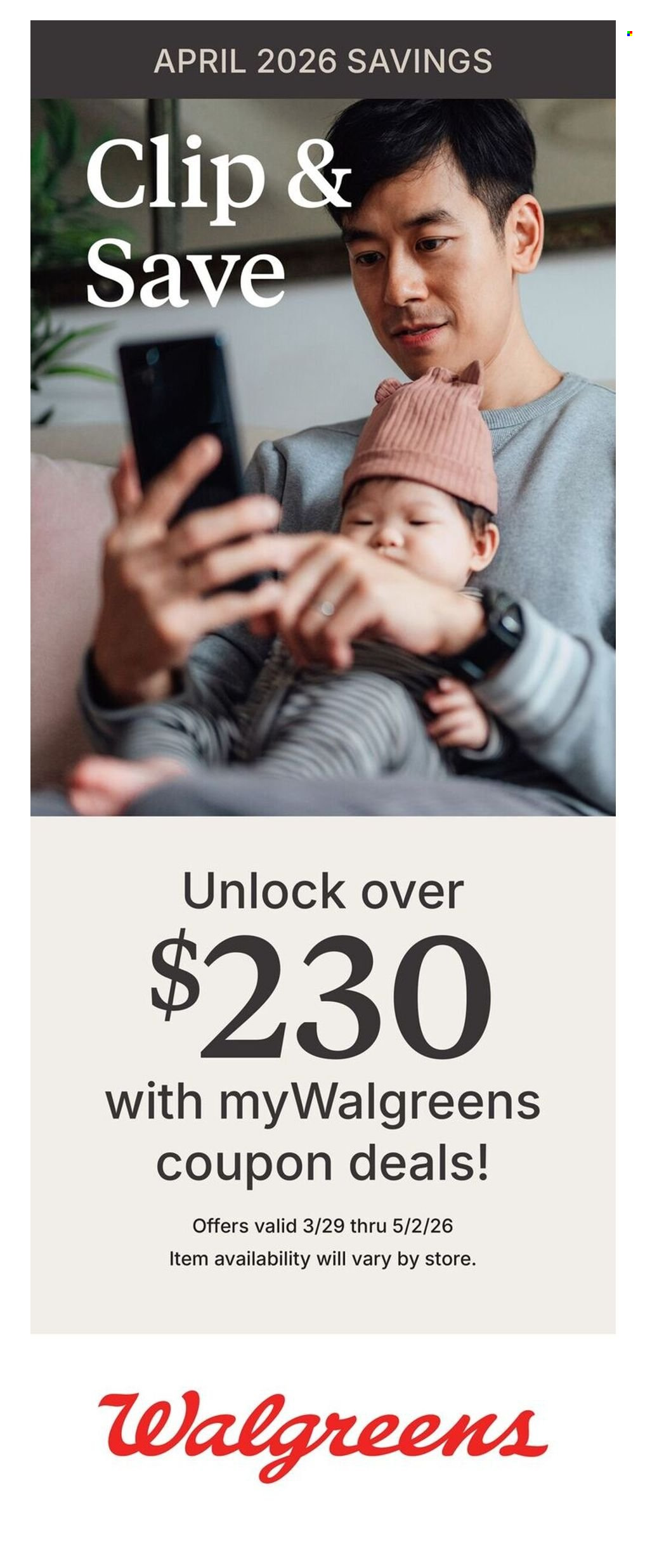 Walgreens ad - 03/29/2026 - 05/02/2026. Page 1