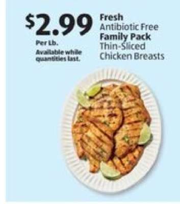 Fresh Antibiotic Free Family Pack Thin-Sliced Chicken Breasts