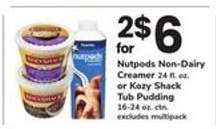 Nutpods Non-Dairy Creamer or Kozy Shack Tub Pudding