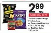 Tostitos Tortilla Chips or Smartfood Popcorn or Tostitos Salsa
