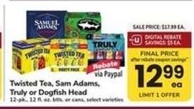Twisted Tea, Sam Adams, Truly or Dogfish Head