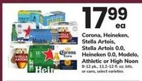 Corona, Heineken, Stella Artois, Stella Artois 0.0, Heineken 0.0, Modelo, Athletic or High Noon