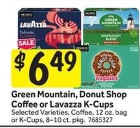 Green Mountain, Donut Shop Coffee or Lavazza K-Cups