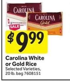 Carolina White or Gold Rice