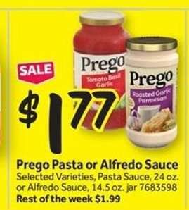 Prego Pasta or Alfredo Sauce