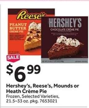Hershey's, Reese's, Mounds or Heath Crème Pie
