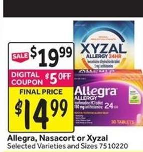 Allegra, Nasacort or Xyzal