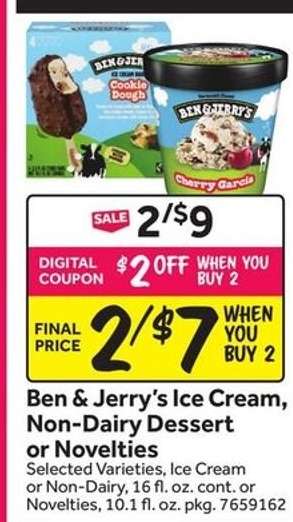 Ben & Jerry's Ice Cream, Non-Dairy Dessert or Novelties