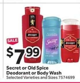 Secret or Old Spice Deodorant or Body Wash