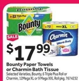 Bounty Paper Towels or Charmin Bath Tissue