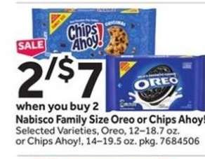 Nabisco Family Size Oreo or Chips Ahoy!