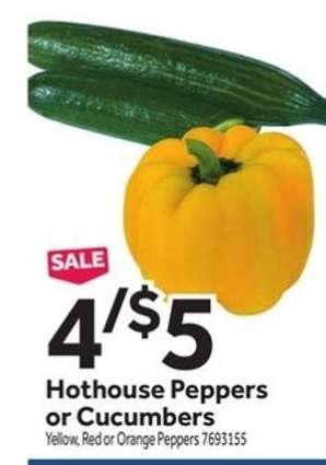 Hothouse Peppers or Cucumbers