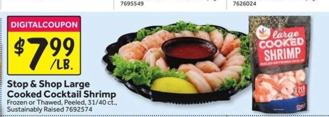 Stop & Shop Large Cooked Cocktail Shrimp