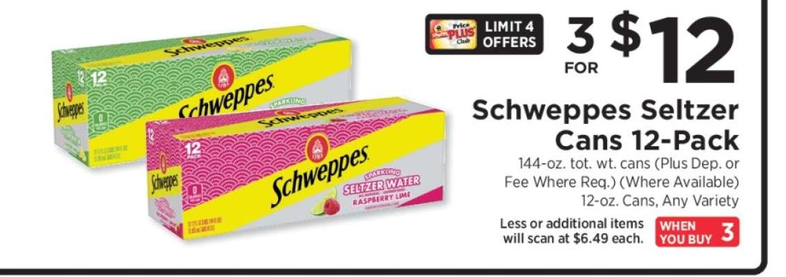 Schweppes Seltzer Cans 12-Pack