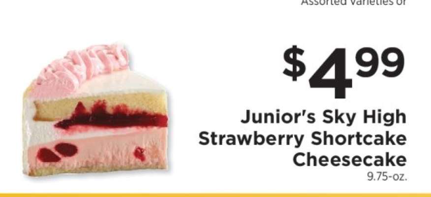 Junior's Sky High Strawberry Shortcake Cheesecake