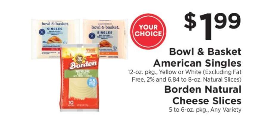 Bowl & Basket American Singles / Borden Natural Cheese Slices