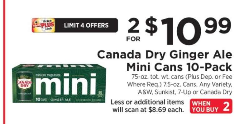 Canada Dry Ginger Ale Mini Cans 10-Pack