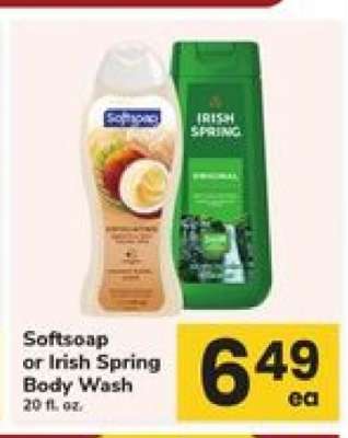 Softsoap or Irish Spring Body Wash