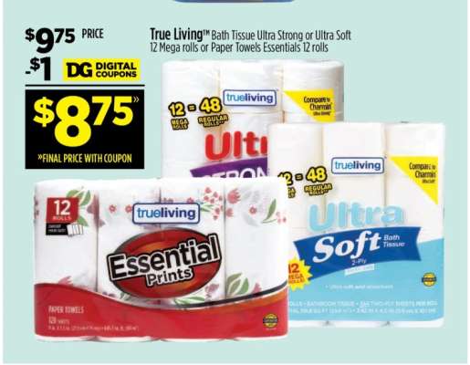 True Living Bath Tissue Ultra Strong or Ultra Soft
