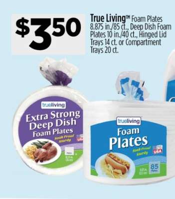 True Living Foam Plates