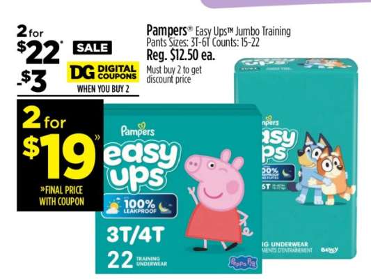 Pampers Easy Ups Jumbo Training Pants